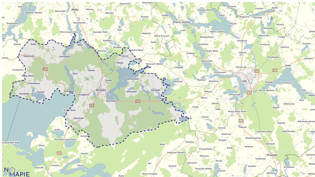 Mapa uzbrojenia terenu Orzysza